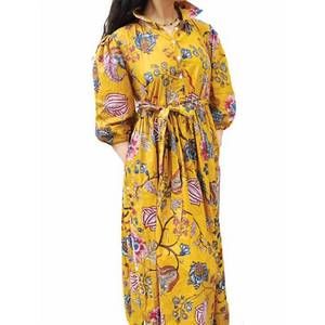 NEW FARYLINA maple midi dress in yellow